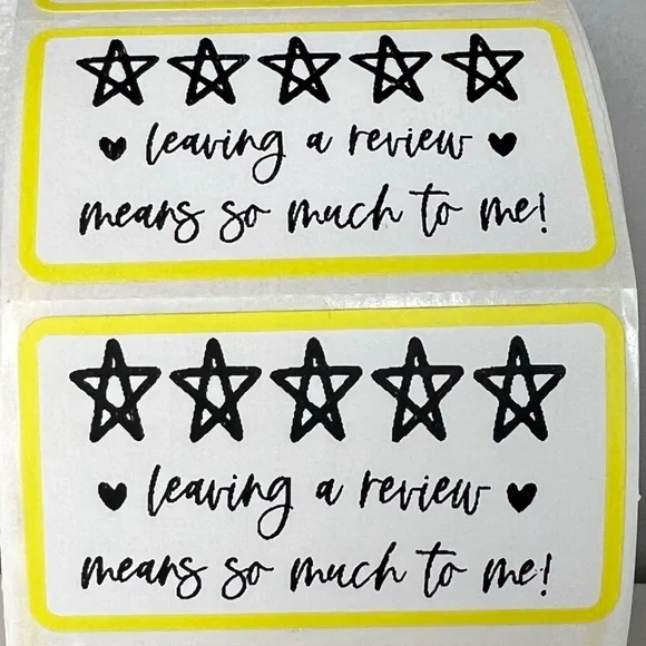 Leave a review stickers | 100 Thank you stickers  Packaging Supplies NEW - Picture 3 of 12